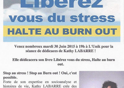 Libérez vous du stress HALTE AU BURN OUT